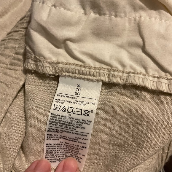 Old navy linen high rise wide leg pants comfort‎ waistband flaw - Picture 3 of 4